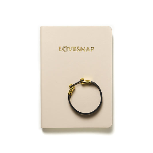 LOVESNAP Bundle  -  Bracelet Black / Brass  & Journal Mushroom
