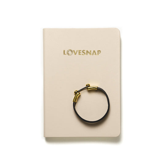 LOVESNAP Bundle  -  Bracelet White / Gold  & Journal Mushroom